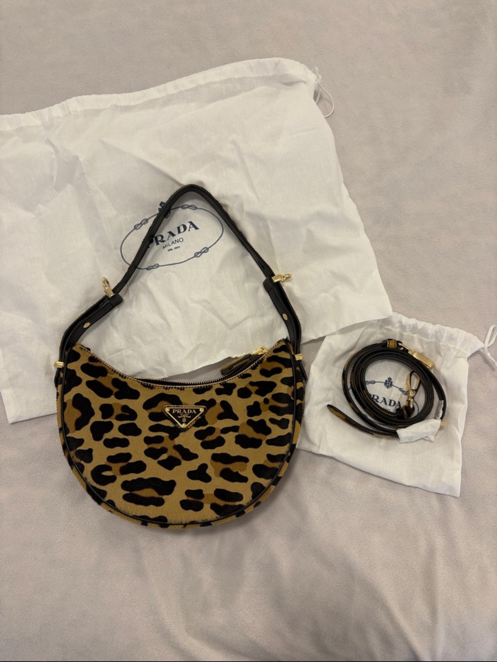 Prada Arqué Leopard Shoulder Bag - Picture 3 of 5
